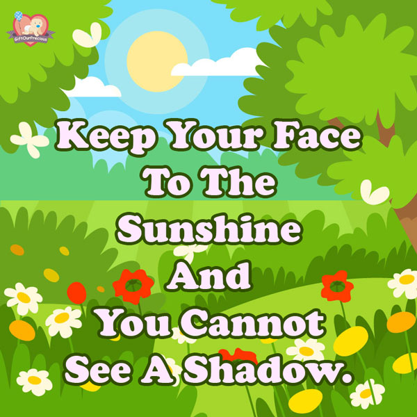 Keep Your Face To The Sunshine And You Cannot See A Shadow.